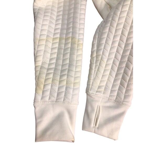AVIA Womens Size Medium 8-10 White Quilted Full Zip Pockets Mixed Media Jacket - Picture 10 of 10